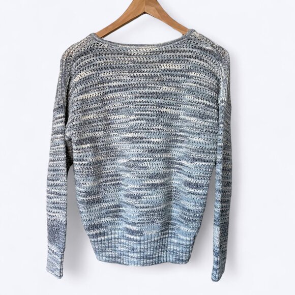 Madewell Southbrook Open-Stitch Pullover Sweater in Blue Space-Dye Size XS - Picture 9 of 11